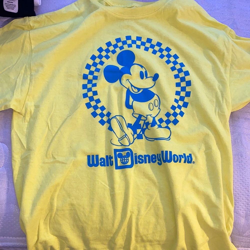 Yellow checkered Disney shirt